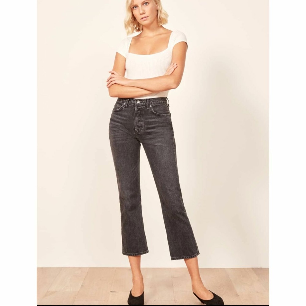 Reformation Jordi kick flare Jean size 29 black pacific